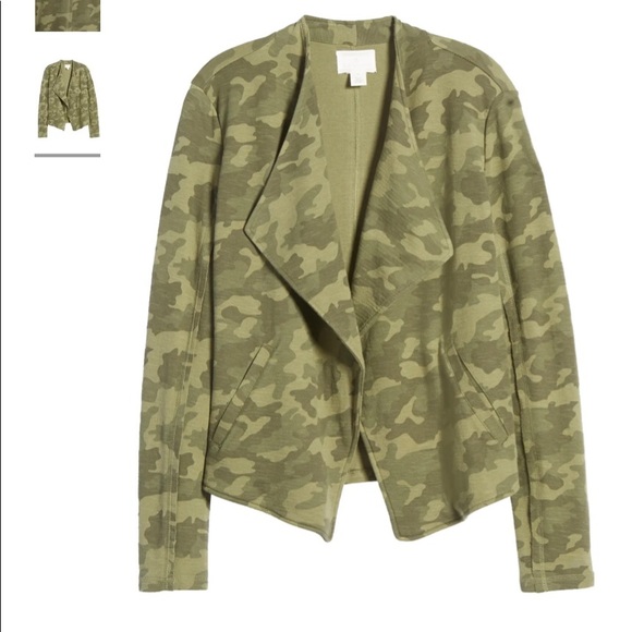NWT Caslon Drape Blazer Green Army Camo-Size M - Picture 4 of 6